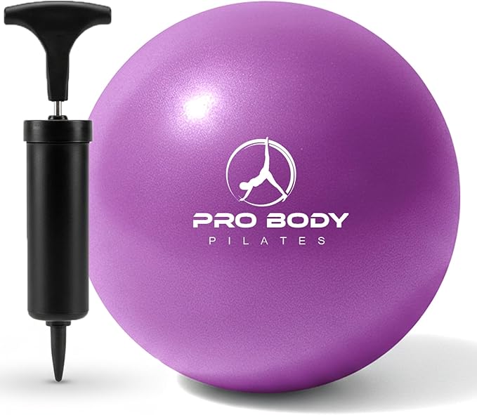 ProBody Pilates Small Exercise Ball with Pump - 9 Inch Workout Ball for Stability, Barre, Yoga, Core & Physical Therapy