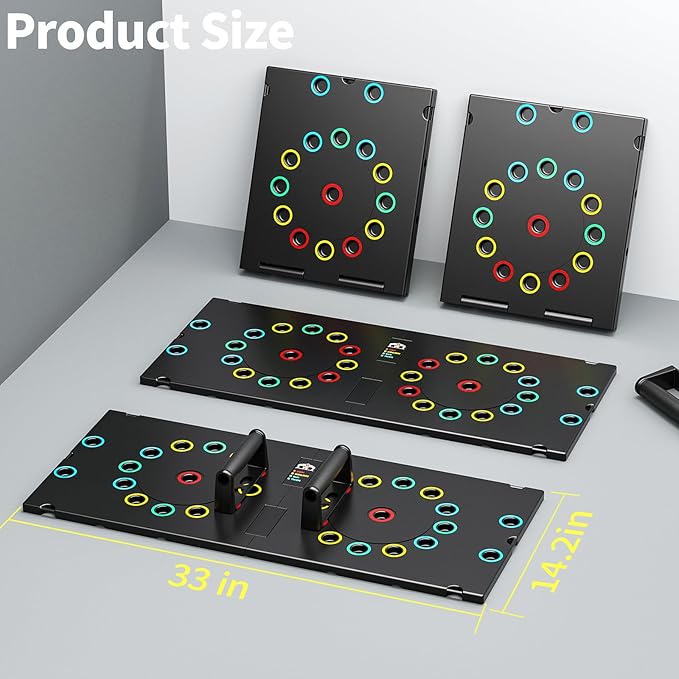 Multi-Functional Push-Up Plate. Portable and Foldable Push-up Board with Handle for Muscle Building and Strength Training