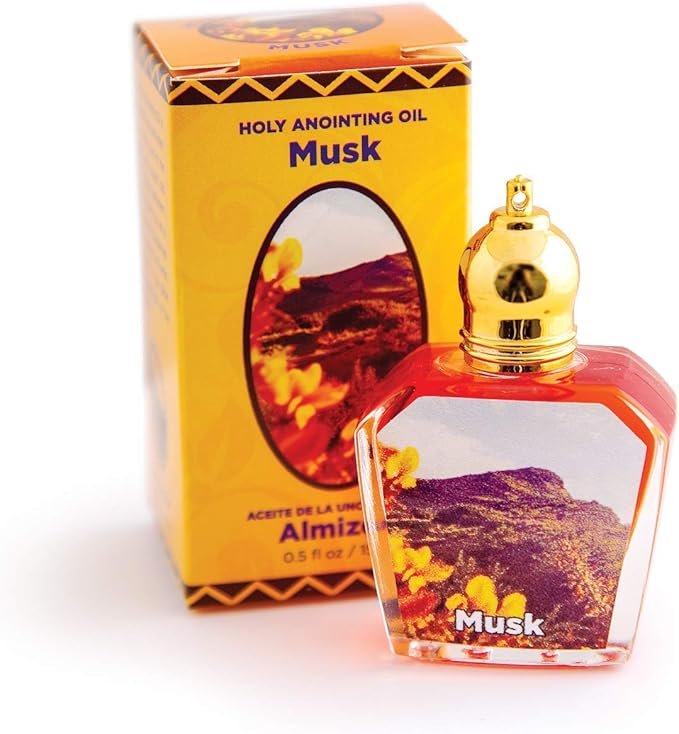 Musk Holy Land Anointing Oil from Israel, 1/2 oz Roller Bottle from Jerusalem, Locally Sourced Herbs & Essences, Gift for Pastors, Priests, Rabbi, & Clergy, Aceite Ungido de Almizcle
