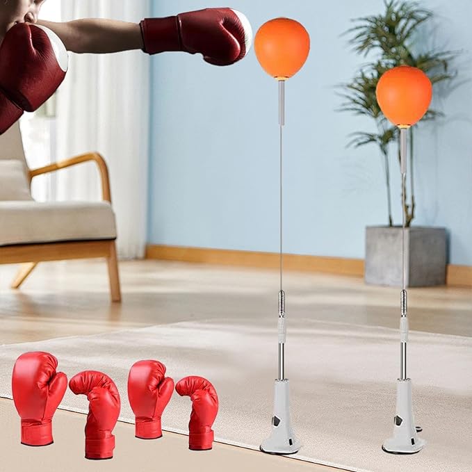 Punching Bag, Height Adjustable Boxing Set with Stand, Boxing Reaction Ball, Speed Bag Punching Equipment for MMA Home Gym Workout Fitness