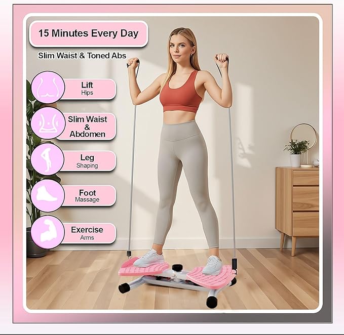 Waist Twister Machine – AB Twist Board Core & Waist Trainer with 360° Twist Disc – Abs Workout Balance Board & Full Body Toning Kit for Men & Women, Noiseless Ab Exercise