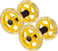 IMIKEYA Twin-wheel Ab Roller Fitness Wheel with Ball Bearing, Yellow Core Workout Abdominal Exercise Device for Men and Women Weight Loss Training