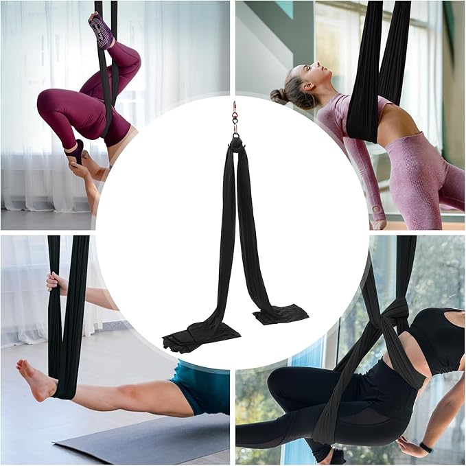 Aerial Silks Deluxe Equipment Set, Aerial Starter Kitfor Aerial Yoga, for Aerial Acrobatic,Circus Arts, Aerial Dance Yoga & All Levels