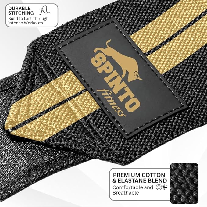 18" Wrist Wraps for Weightlifting USPA-Approved Wrist Support with Thumb Loop Heavy Duty Wrist Braces for Powerlifting, Gym, Cross Training & Strength Training for Men & Women