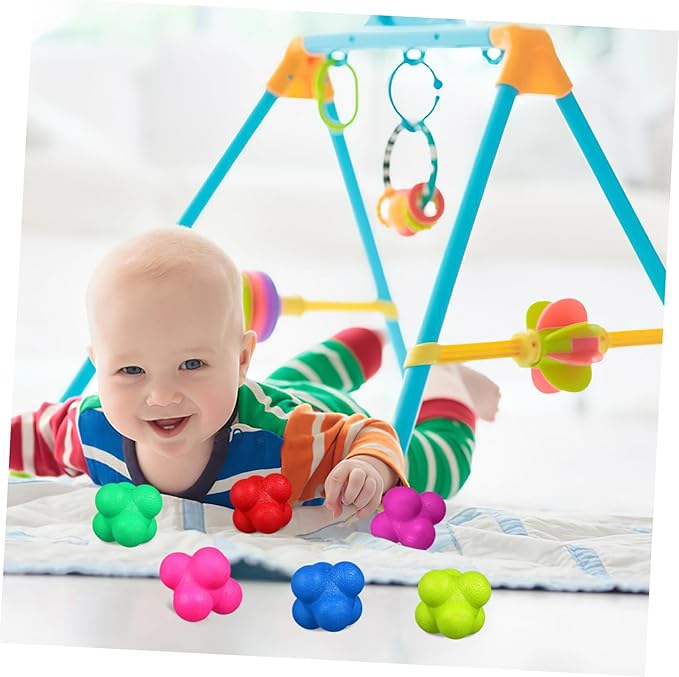 Toyvian 6Pcs Hexagonal Reaction Balls Exercise Equipment for Agility and Reflex Training Fun Sports Activity for All Ages Lightweight and Unpredictable Bouncing Fun