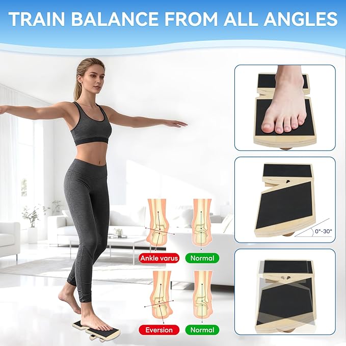 Ankle Balance Board & Ankle Strengthener for Physical Therapy Rehab, Plantar Fasciitis Relief, Stability Training, Balance Training – Foot Strengthener & Single Leg Balance Board