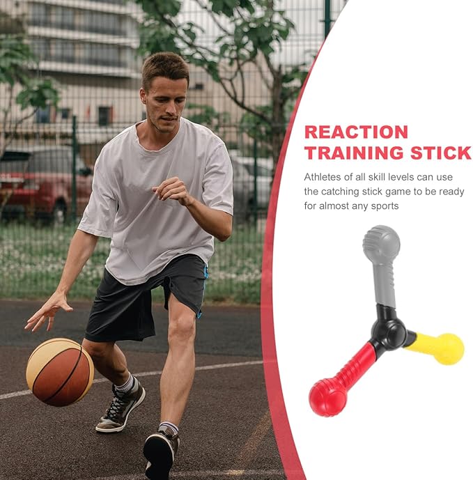 Sosoport Multicolor Reaction Training Sticks for Hand-Eye Coordination and Speed Agility Ergonomic Catching Tool for Sports Reflex and Focus Improvement 3-Piece Set