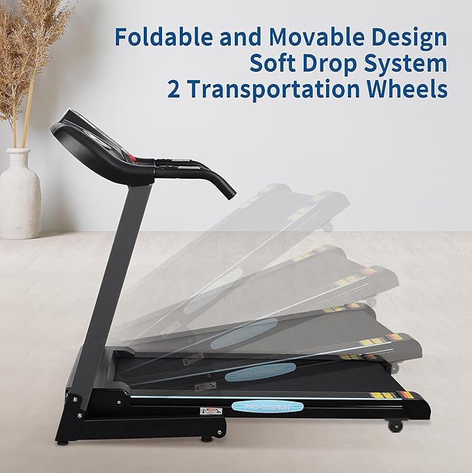 Treadmills for Home, Folding Treadmill with 12% Auto Incline, 2.5 HP, 8.5 MPH Speed, 15 Preset Programs, Heart Rate Sensor, LCD Display, 220 lb Weight Capacity for Office Workout