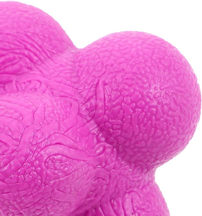 4pcs Hexagon Agility Reflex Balls: Rubber Reactivity Ball for Field Training - to Boost Hand-Eye Coordination & Reaction Time