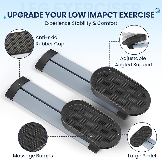 Leg Exerciser While Sitting for Seniors,Knee & Shoulder Exerciser for Home Office, Adaptable for Under Desk Arm& Leg Pedal Exerciser with Resistance, Low Impact Workout for Rehab,Non-Slip Mat Included