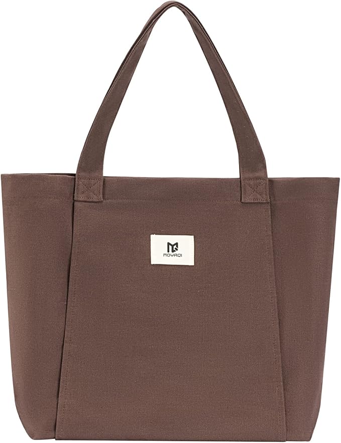 Moyaqi Canvas Tote Bag with Yoga Mat Carrier Pocket Carryall Shoulder Bag for Office, Workout, Pilates, Travel, Beach and Gym