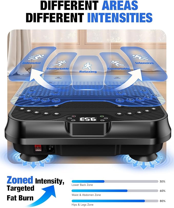 Bigzzia Vibration Plate Exercise Machine for Weight Loss – 100-Speed Platform with Remote & Resistance Bands, 450 lbs Capacity – Quiet Full Body Workout for Lymphatic Drainage at Home