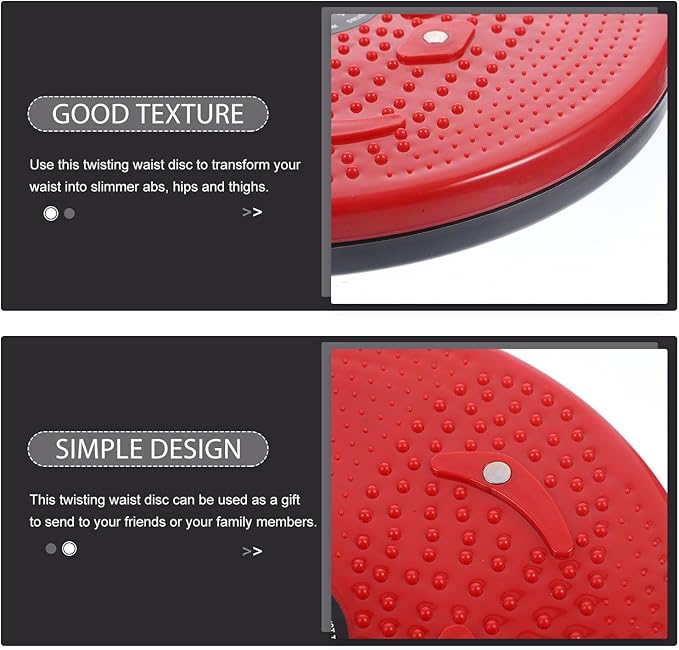 Cabilock Waist Twisting Board Fitness Machine Portable Red Rotating Twist Disc Household Exercise Tool for Core Strengthening and Foot Massage
