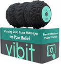 Vibit - Vibrating Massager for Plantar Fasciitis, Pain Relief and Sciatica, Foot and Body Portable Massage Roller, Deep Tissue Pain Relief from Feet to Neck, Electric, 3 Vibration Levels (Black)
