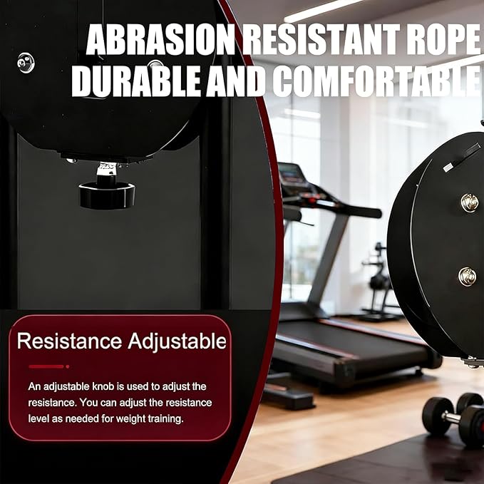 Endless Rope Trainer | Adjustable Resistance Trainer Machine | Suspension Endless Rope Pulley System| Closed-Loop Nylon Rope | Home Gym Infinity Rope for Interval Resistance Training(Red)