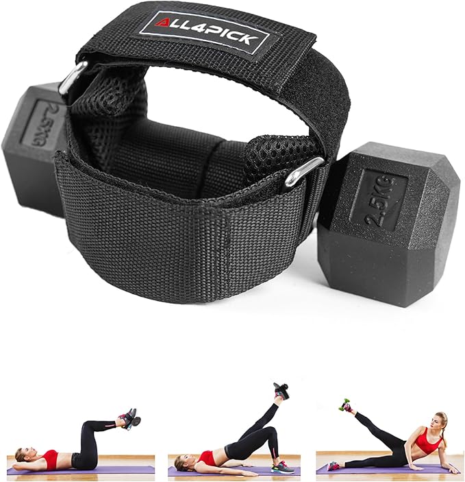 Dumbbell Foot Attachment for Leg Extension, Curls & Hip Flexor Raises, Portable Monkey Foot Alternative Ankle Strap for Tibialis Training,Ankle Dumbbell Attachment