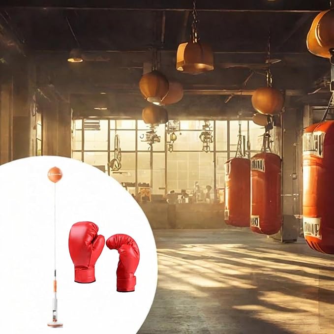 Punching Bag, Height Adjustable Boxing Set with Stand, Boxing Reaction Ball, Speed Bag Punching Equipment for MMA Home Gym Workout Fitness
