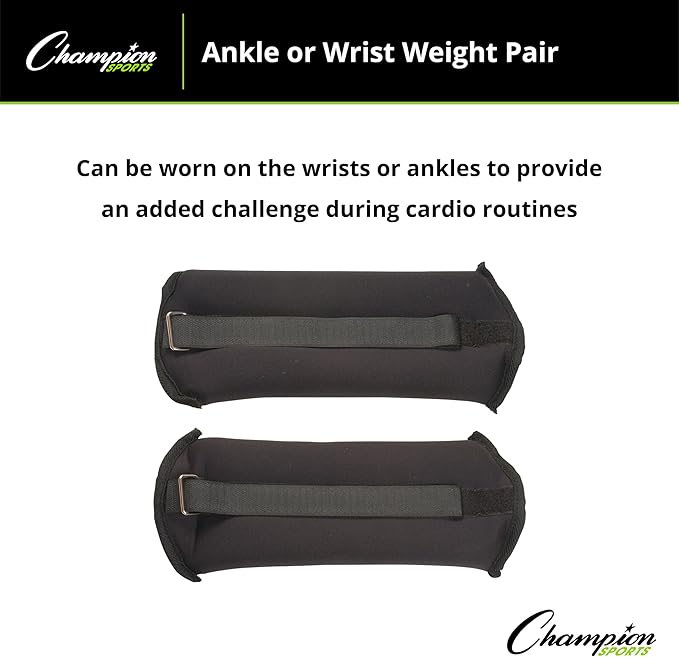 Champion Sports Soft Adjustable Ankle and Wrist Weights