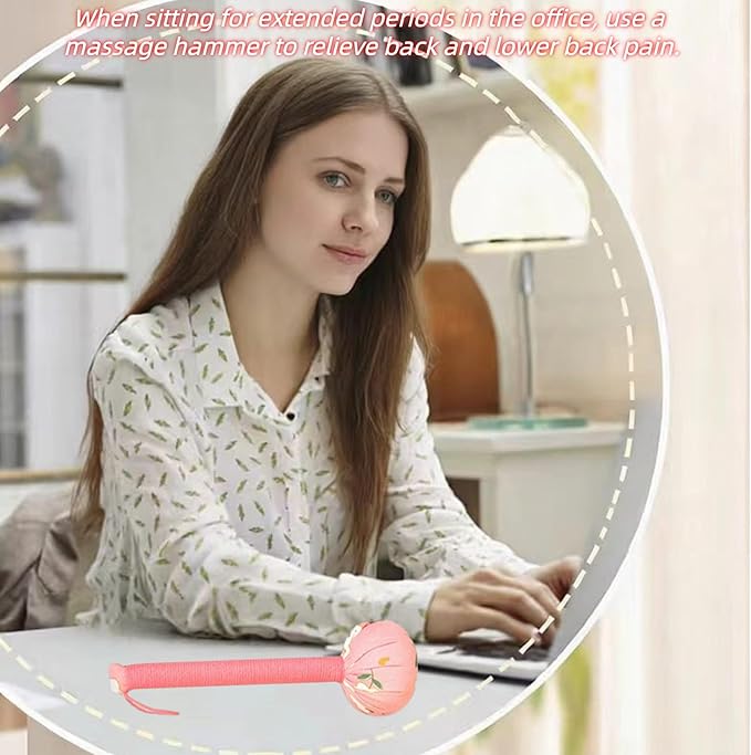 Traditional Moxa Stick Massager - Handheld Mugwort Massage Hammer for Pain Relief, Muscle Relaxation, Acupressure - Ergonomic Grip with US Design Patent (Blue, Pink)