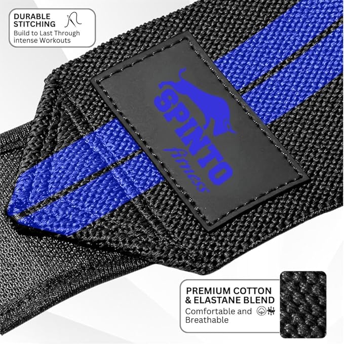 18" Wrist Wraps for Weightlifting USPA-Approved Wrist Support with Thumb Loop Heavy Duty Wrist Braces for Powerlifting, Gym, Cross Training & Strength Training for Men & Women