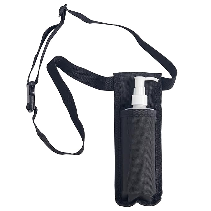 Master Massage Single Bottle Massage Oil Holster Case Bag-Adjustable and Heat-Resistant Bottle Cream & Lotion Single Holster Bag Kit– Incl. One8 Oz Refillable Pump Dispenser