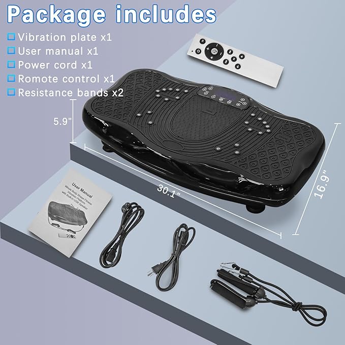XXL Vibration Plate Exercise Machine, Power Platform for Weight Loss, Toning & Wellness, 120 Levels, Home Gyms Workout