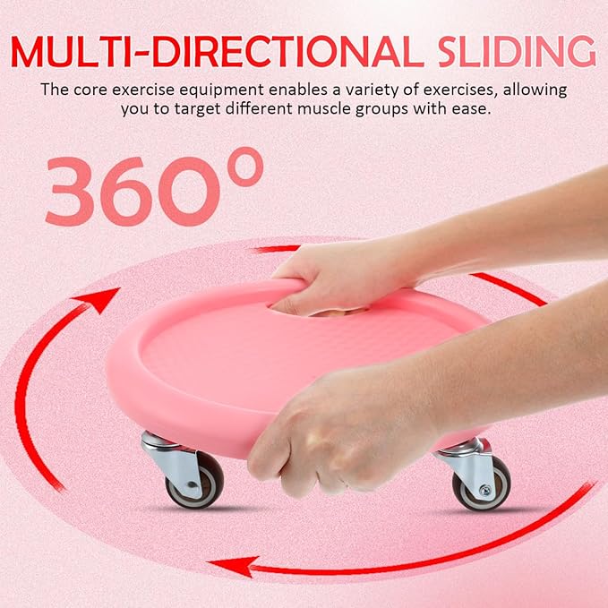 HANABASS Four-Wheel Ab Roller with Knee Mat Multi-Directional Silent Abdominal Exercise Wheel for Home Core Strengthening and Full Body Workout Non-Slip Fitness Sliding Board