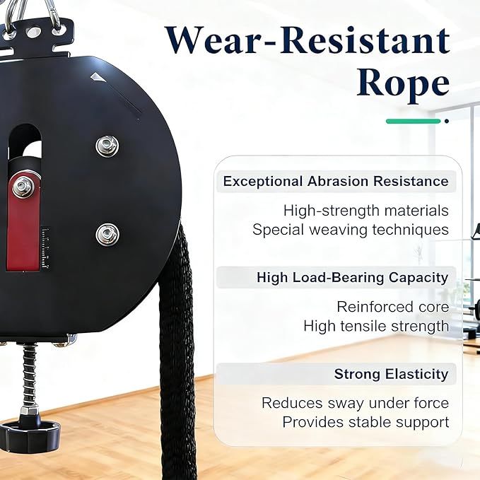 Endless Rope Trainer, Suspension Pulley Cable Machine with Adjustable Resistance, Pull Rope Fitness Training Equipment, for Physical Training