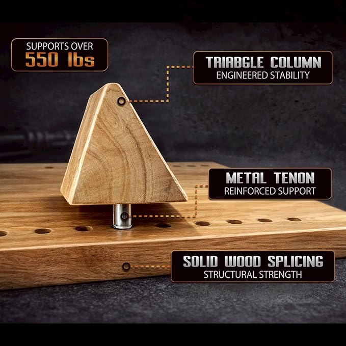 16-Level Adjustable Wooden Slant Board for Squats – 550 lbs Heavy Duty Squat Wedge for Weightlifting & Ankle Mobility – Incline Board for Calf Raises & Leg Day Training【Made in Taiwan KIJO Studio】