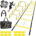 Agility Ladder Speed Agility Training Equipment,1 Agility Ladder 20ft,4 Hurdles,Training Soccer Cones,Jump Rope,Running Parachute, Agility Training Equipment for Kids Youth Adul