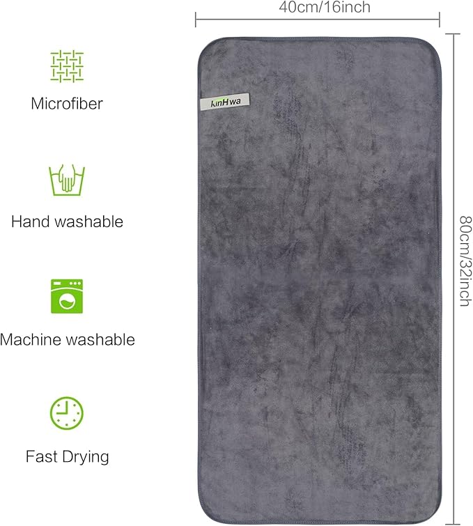 KinHwa Gym Towels for Sweat Absorbent Workout Towels Soft Microfiber Sports Towel Perfect Size for Workouts, Yoga, Running, Biking or Camping 16inch x 31inch 3 Pack… (Gray, 16inchx31inch 6 Pack)