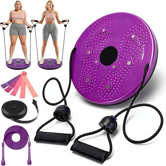 Waist Sculptor, 2026 New Waist Twister Machine Exercise with Arm Bands, Ab Twister Board Twisting Waist Disc for Exercise, Legs, Buttocks, Hip Exercise