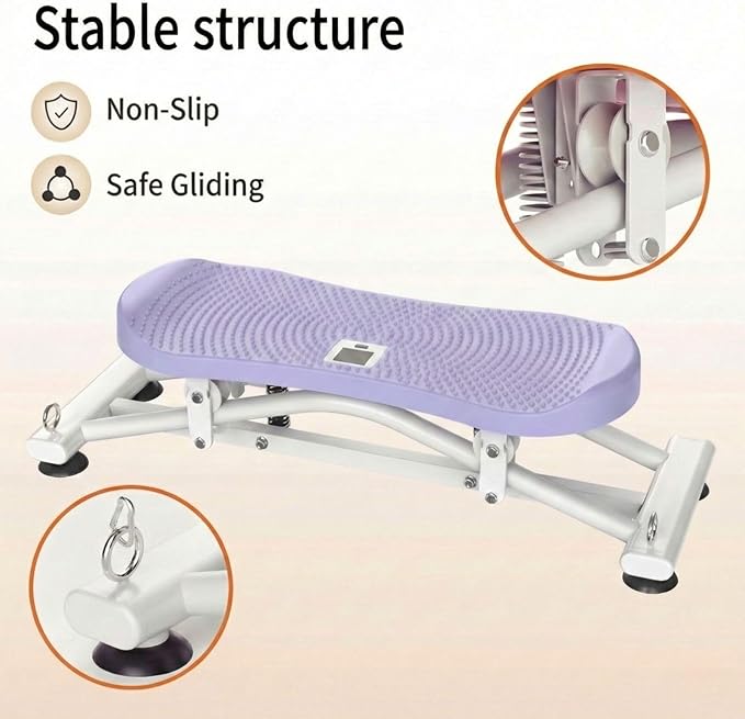 Balance Board for Adults, Rocking Stepper with Resistance Bands, Portable Wobble Board with LCD Monitor, 300 lbs Capacity Ski Trainer for Full Body Workout at Home Gym