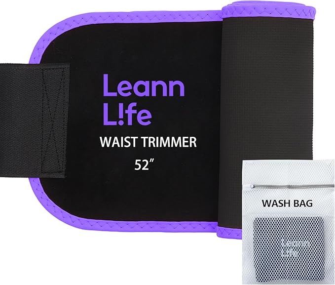 Waist Trimmer Belt – One Size 52″ Fits All Women & Men, Premium Neoprene Sweat Waist Trainer for Workout & Fitness