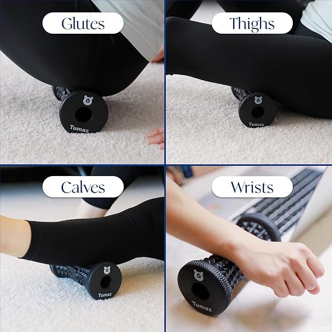 Tumaz Foot Roller 2025 Upgraded Version - Deeper Bumps Design | Plantar Fasciitis & Arch Pain Relief | Trigger Points & Deep Tissue Foot Massager | Portable, Black