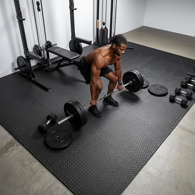 BEAUTYOVO Puzzle Exercise Mat with 12/24/48 Tiles Interlocking Foam Gym Mats, 24'' x 24'' EVA Foam Floor Tiles, Protective Flooring Mats for Gym Equipment