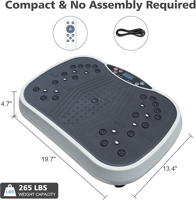 Portable Vibrating Plate Exercise Machine, A Vibration Plate for Lymphatic Drainage, Waver Vibration Plates for Weight Loss, Whole Body Shaking Machine Exercise at Home Workout, 300 LBS