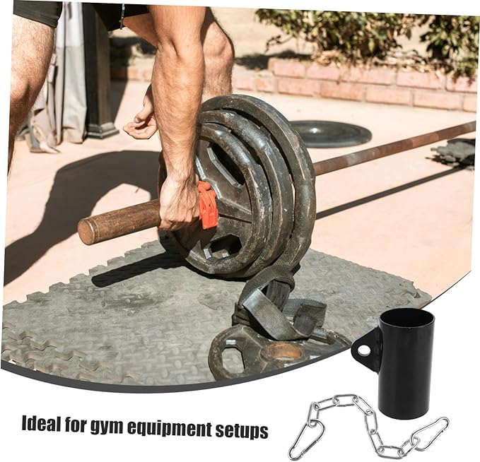 Barbell Row Attachment T Shape Bar Adapter with Chain Fitness Equipment for Strength Training Adjustable Barbell Sleeve for Gym Workouts