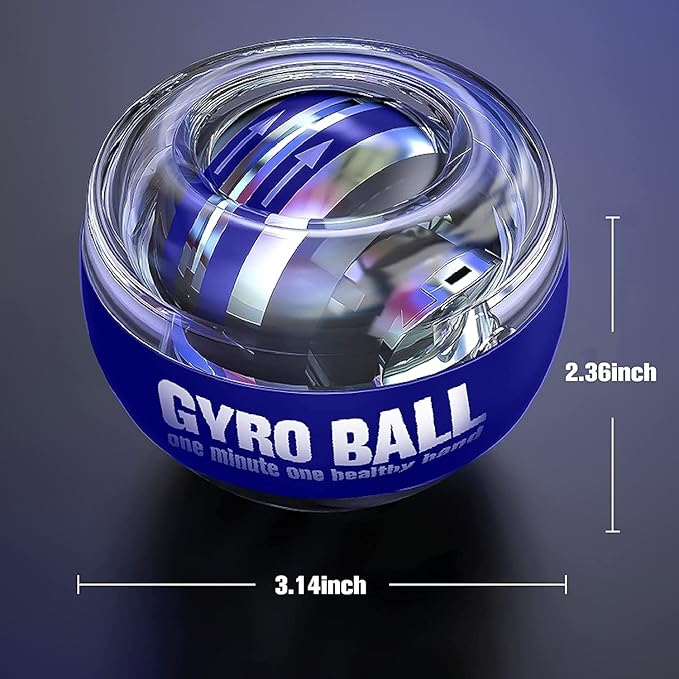 Auto-Start Wrist Power Gyro Ball with LED Lights, Wrist Strengthener and Forearm Exerciser for Stronger Arm Fingers and Muscle
