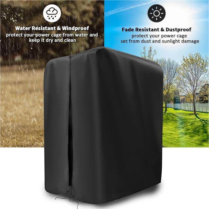 Gym Rack Cover with Waterproof Zipper, Protective Cover for Squat Rack/Weight Lifting Rack/Home Gym Workout Equipment-Indoor or Outdoor