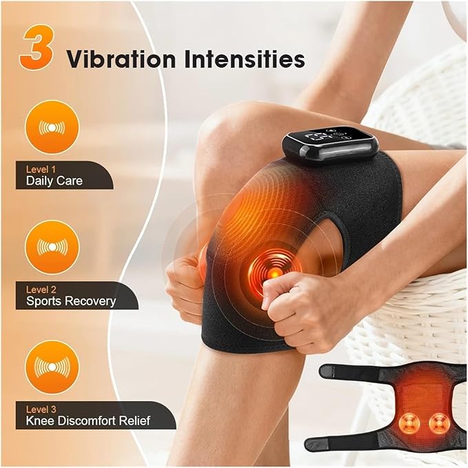 Electric Heating Knee Massager Promote Blood Circulation Cordless Vibration Brace Support Kneepad Sports Joint Wrap Belt