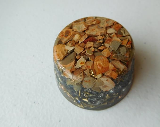 Leopard Jasper Orgone Generator Energy Accumulator 7.83Hz/432Hz/528Hz/Advance Harmonics Many Beautiful Ingredients!! (Leopard Jasper)