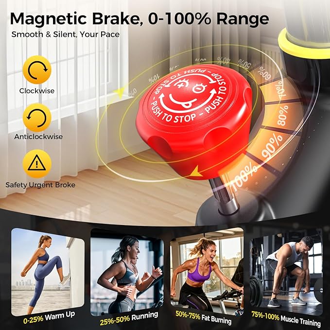 pooboo Exercise Bike, Adjustable Magnetic/Brake Pad Resistance Silent Belt Drive, Indoor Cycling Bike for Home Cardio, Fitness Stationary Bike with 350lbs/300lbs Weight Capacity &Upgraded Version Seat Solid Build 1
