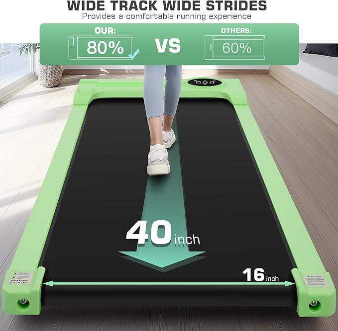 Under Desk Walking Pad for Home Office - 2.5 HP Portable Treadmill With 300 lb Capacity, Compact Jogging Running Machine, Remote Control and LED Display
