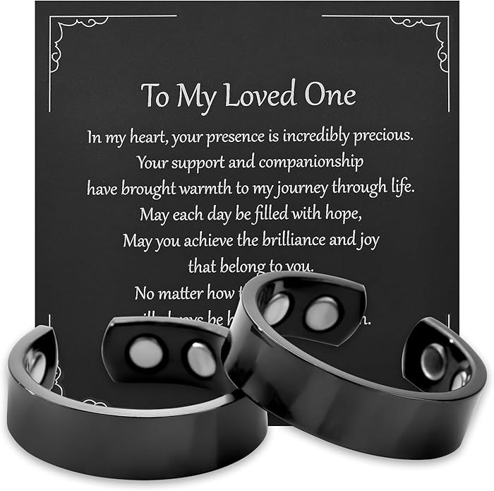 MagEnergy 2PCS Copper Rings for Men & Women, 99.9% Pure Copper Magnetic Adjustable Thumb Ring with Strong Magnet, Jewelry Gift with Present Box