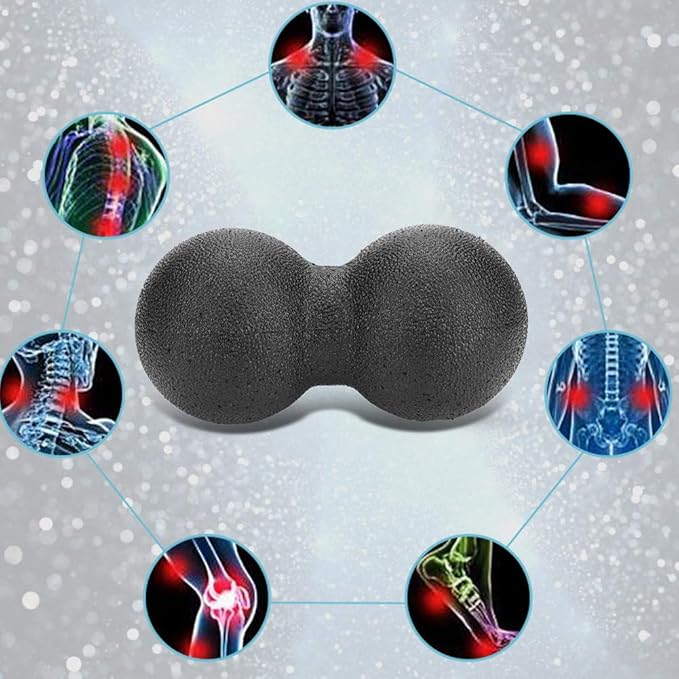Peanut Massage Ball, 16x8cm Foam Two Ball Massage Roller Yoga Massage Roller Peanut Foam Roller Ball Massage Ball for Physical Therapy Self Deep Tissue