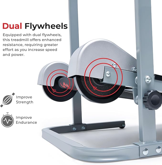 Sunny Health & Fitness Walking Pad Treadmill with Handle, Manual Compact Foldable Design Walking Running Non-Slip Surface Treadmill with Fixed Incline, LCD Monitor, Bluetooth Optional