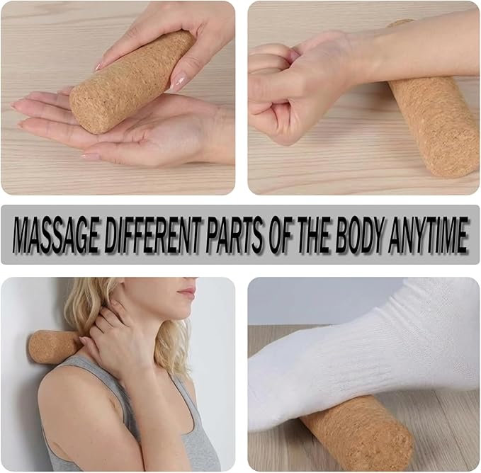 Cork Balance Beam Complete Set, Integrated Foot & Ankle Stability System with Roller, Massage Ball & Toe Resistance Bands for Yoga & Recovery