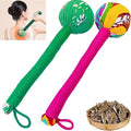 2PCS Long Size Lymphatic Drainage Massage Hammer,Manual Massage Hammer for Body, Back Massage Hammer Taichi,Wormwood Massage Hammer Sticks Muscle Relaxation 2PCS (Red/Green)