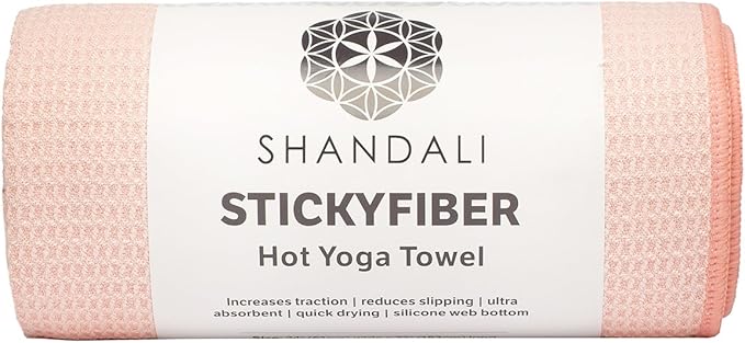 Shandali Hot Yoga Towel - Mat-Sized, Microfiber, Super Absorbent, Anti-Slip, Injury Free, 24" x 72" - Best Bikram Yoga Towel - Exercise, Fitness, Pilates Gear